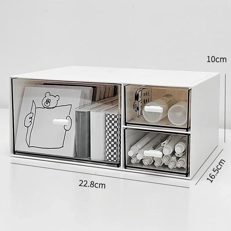 

Simple Desktop Drawer Storage Box Organizer Student Dormitory Desk DIY Table Transparent Acrylic Stationery Tape Storage Rack