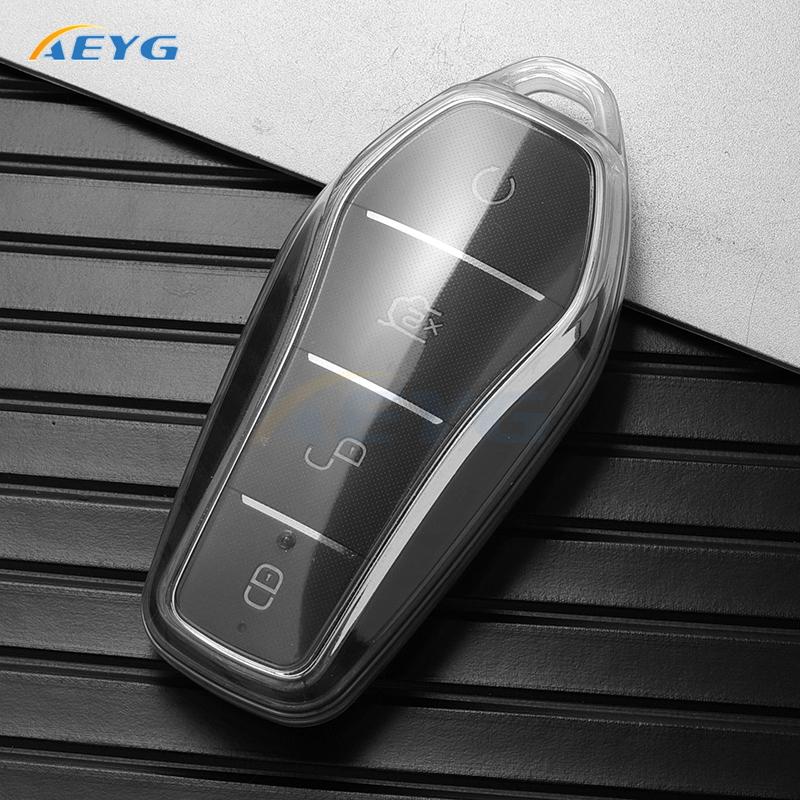 Tpu Car Key Case Cover Shell Fob For Byd Tang Ev600 Han Ev Yuan Atto 3 Song Plus Pro Max Dmi Qin Key Chain Accessories