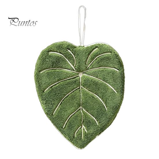 Bathroom Decor Hand Towel Leaf Shape Towel, Soft Absorbent with Hanging Loop, Decorative Shaped Cute Maple Ginkgo Design for Kitchen Drying Loop