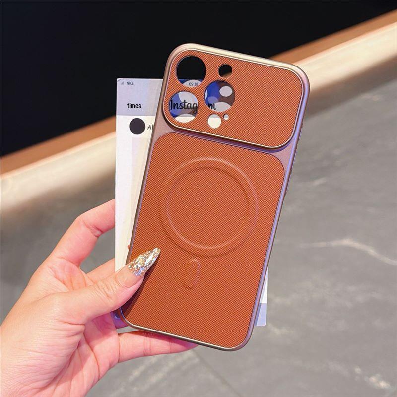 Premium Leder Magnetische iPhone 17 Hülle, Sturzsicher mit großem Fenster für 16 Pro Max