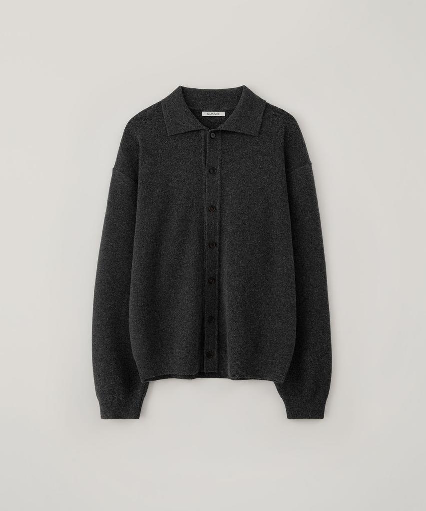 BLANKROOM Collared Cardigan_Deep Gray