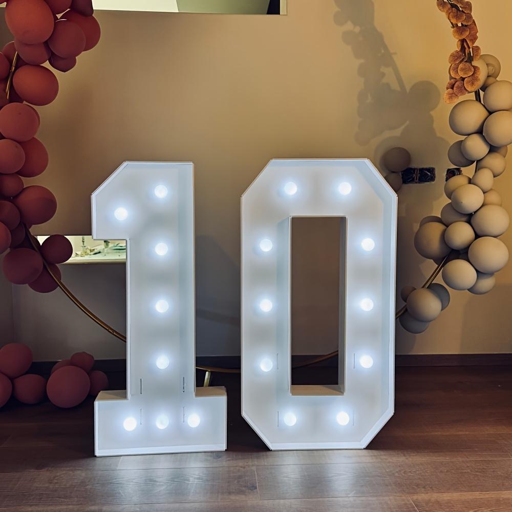 2 Stück DIY 73cm Digitales Licht mit Weißem Licht 3D KT-Platte Digitales Modell Geburtstag, Jubiläumsparty Dekoration, 18 Jahre, 20 Jahre