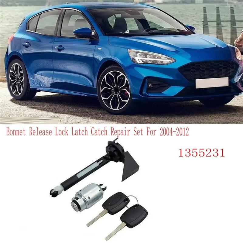 For Ford Focus MK2 2004-2012 Bonnet Release Lock Latch Catch Repair Set 1355231 Auto Repair Kit Assembly