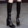Sexy Women Knee High Boots Dress Party High Heels Shoes Designer 2025 Trend New Winter Motorcycle Knight's Boots Pumps