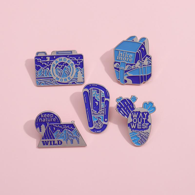 Cartoon Delightful Style Brooch In Vibrant Purple For Outdoor Travel Camera Backpack Enthusiasts