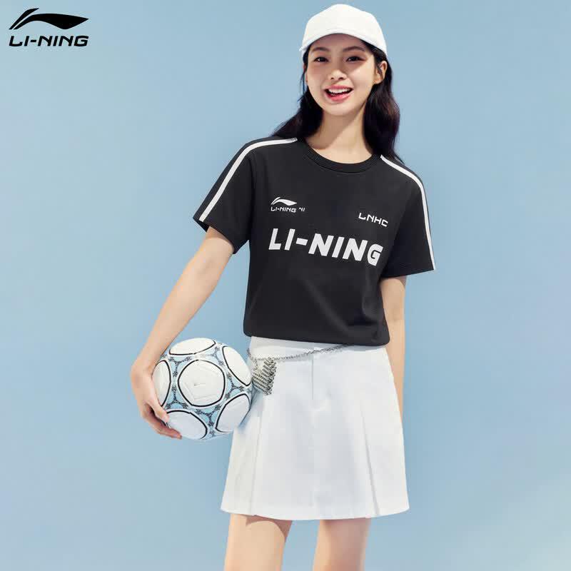 LI-NING Women s Retro Football Style Short Sleeve T-Shirt L