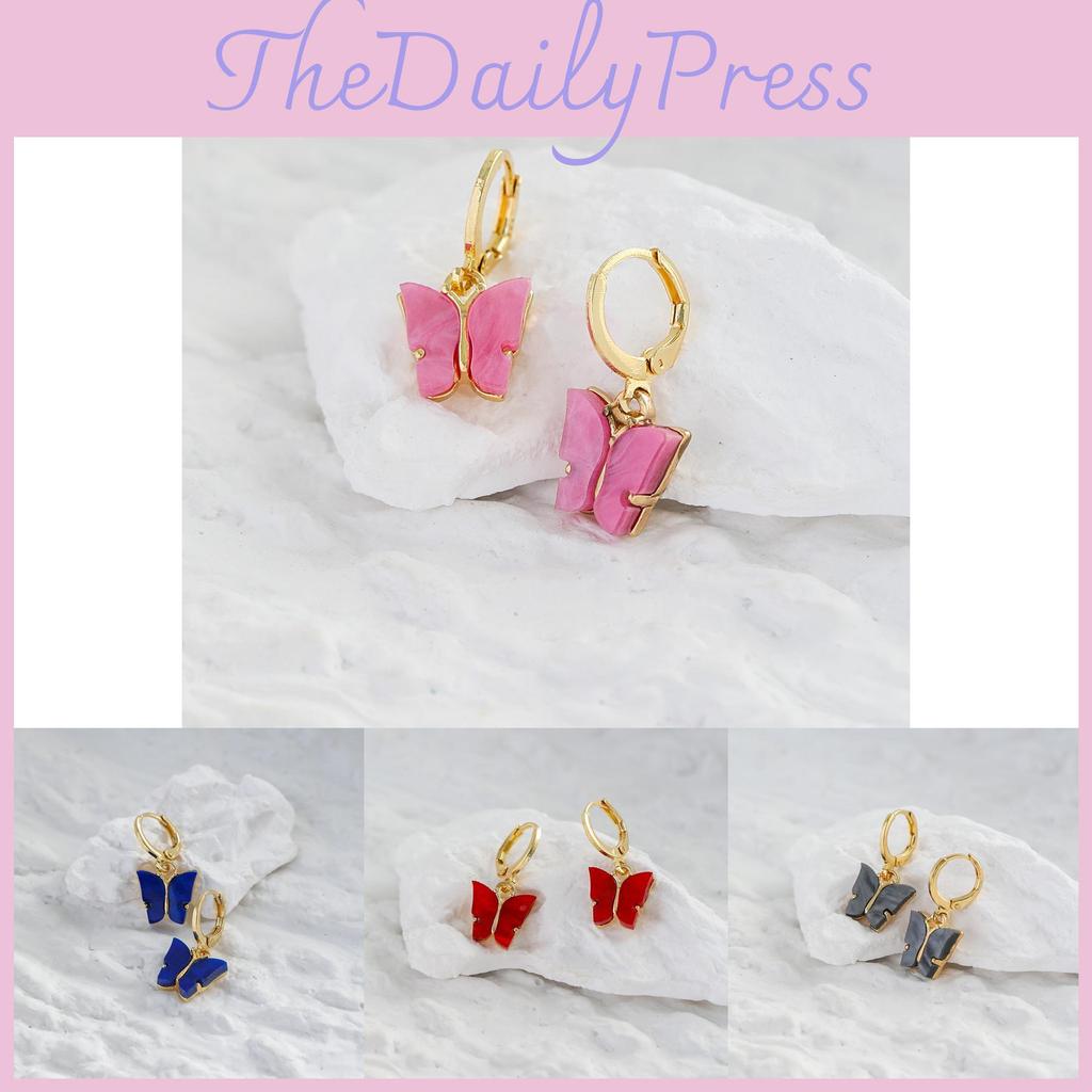 Trendy Fashionable Butterfly Earrings Geometric Design For Women Alloy Material