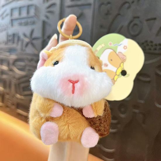 Keychain Pendant Cartoon Dutch Pig Doll Keyring Soft Velvet Touch Stress Relief Key Chain Backpack Hanging Decoration