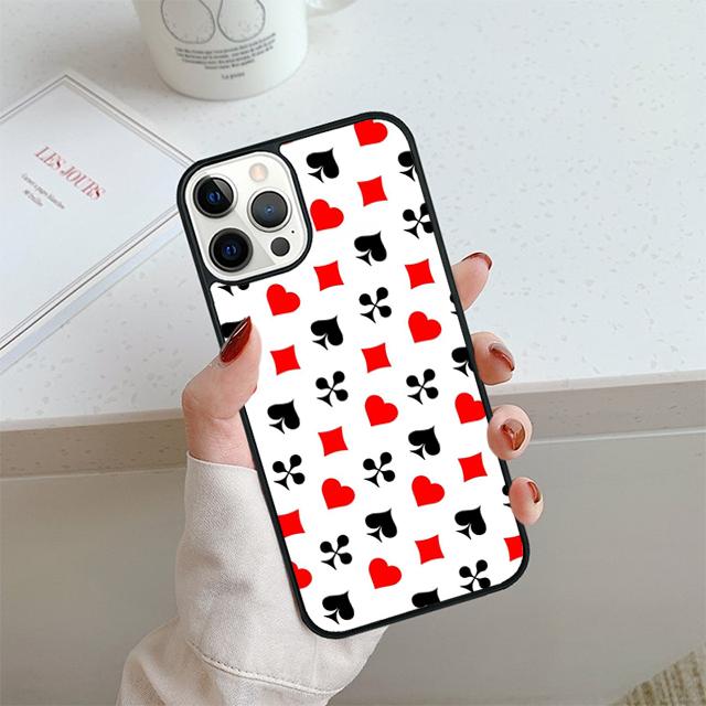 Playing Cards Suit Symbols Phone Case For iPhone 17 Air 13 12 14 15 16 Cover For Apple Pro Max 6S Plus Coque