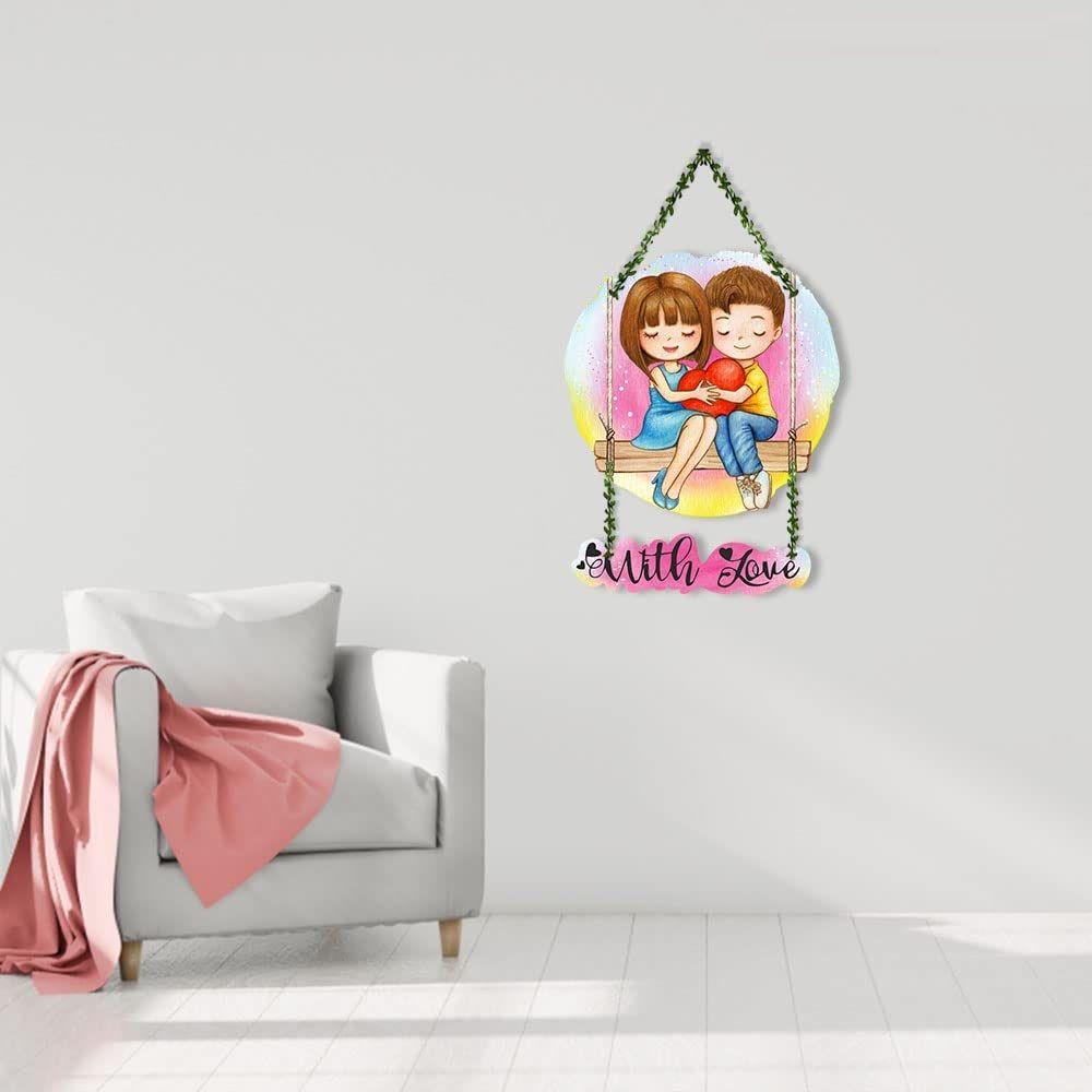 Cute Couple Wall Hanging For Home Decor | Couple Gifts | Valentine Decor Items For Girlfriend Boyfriend Husband Wife