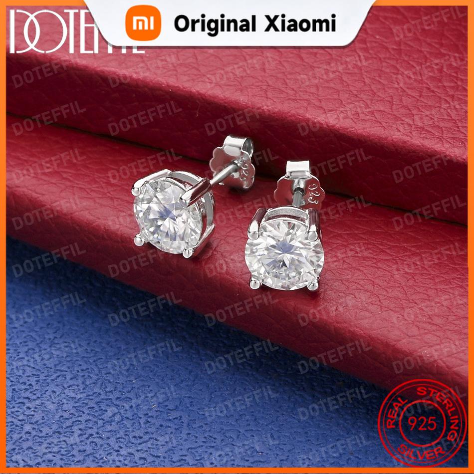 Xiaomi 925 Sterling Silver Moissanite Stud Earring D Color 0.1-2CT With GRA Diamond Test For Women Wedding Party Jewelry