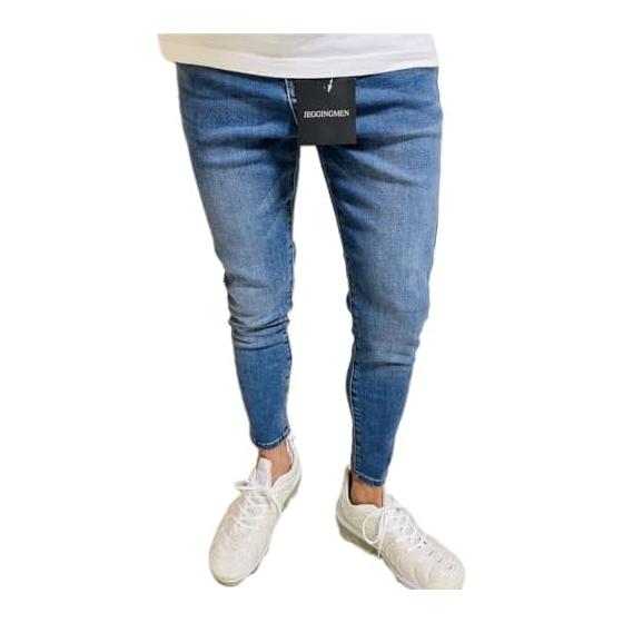 JGG.Men Skinny Pants Skinny Denim Jegging Skinny Super Skinny Sweat Denim Tight Jog Jeans Jeans Unisex Stretch Distressed Jeans