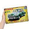 Vintage Metal Tin Sign Morris Mini Retro Car Wall Art Garage Bar Decor Rustic Man Cave Home