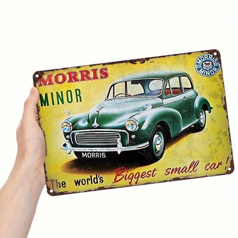 Vintage Metal Tin Sign Morris Mini Retro Car Wall Art Garage Bar Decor Rustic Man Cave Home