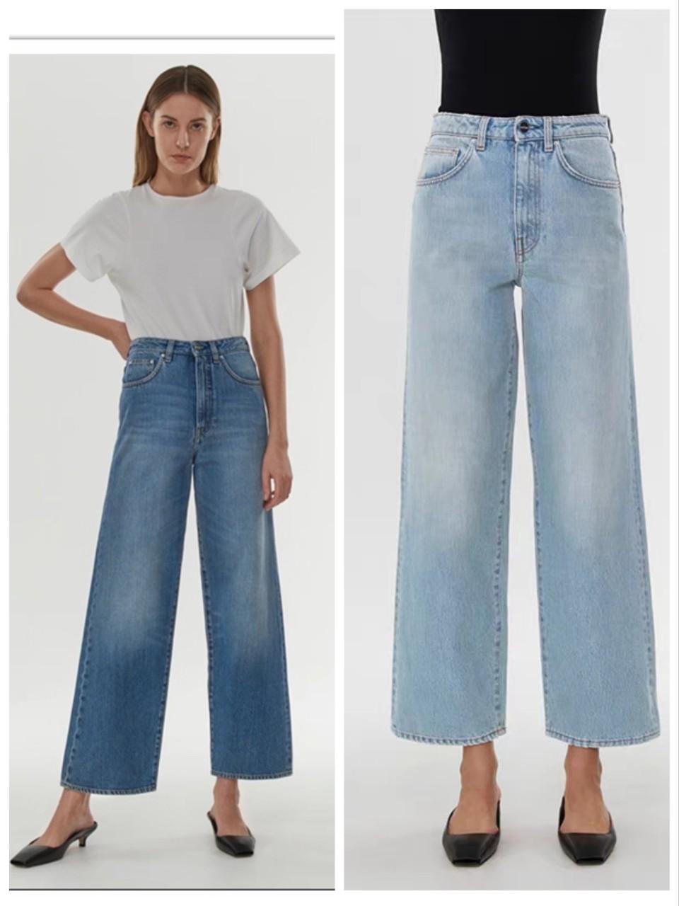 

Women s High Waist Slimming Wide Leg Jeans - Loose Fit, Spring/Summer Flair 24 светло-синий