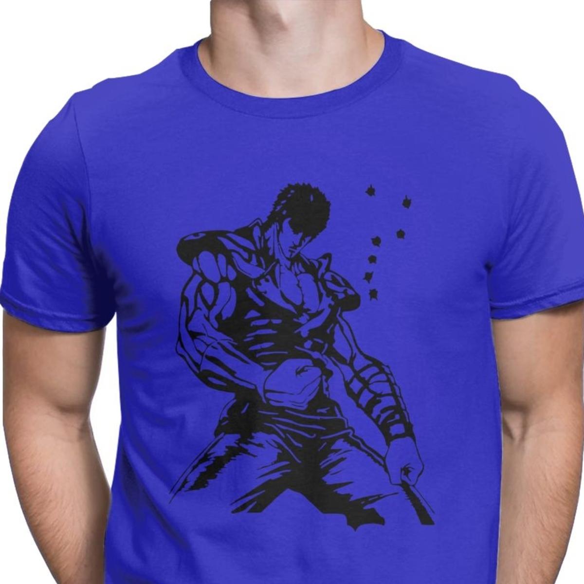 

Kenshiro Hokuto No Ken Tee Shirt Men Fist of the North Star Fashion Cotton Tees Tshirts Camisas Hombre L