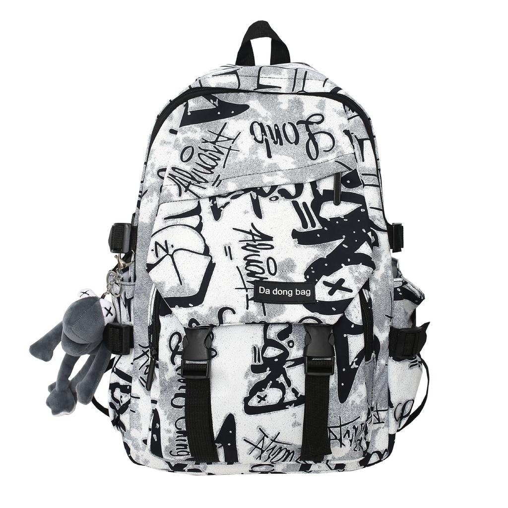 Schulrucksack trendige Marke Rucksack Herren Ins trendig cool große Kapazität Graffiti Rucksack Schüler Pendler Schulrucksack College-Studenten Reise Rucksack