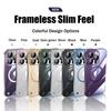 Luxury Plating Frameless Magnetic For Magsafe Thin Case For iPhone16 17 13 15 Pro Plus Max Wireless Charging Clear Slim PC Cover