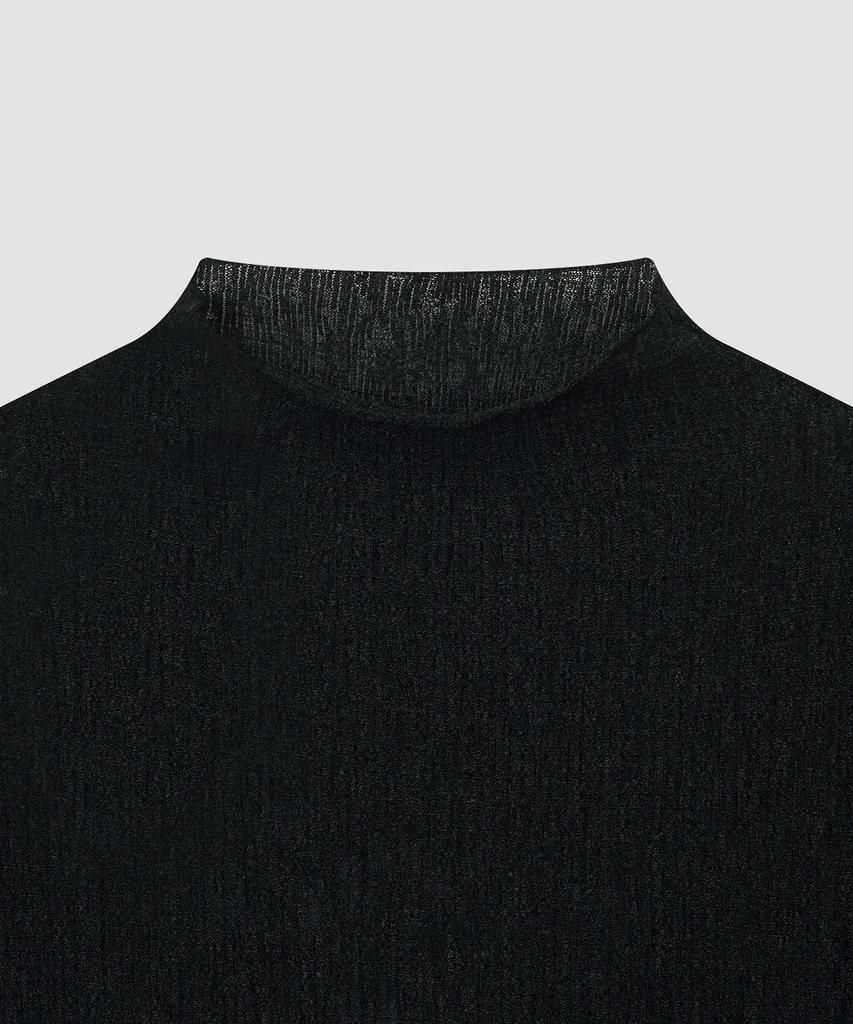 Deolil Wavy Linen Tee_Black