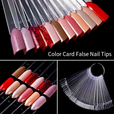 Vějířek na vzorky Nail Artu, Kulatá hlavička, Malovaný vzorek nehtu, Vějířek na prezentaci Nail Artu, 50 kusů