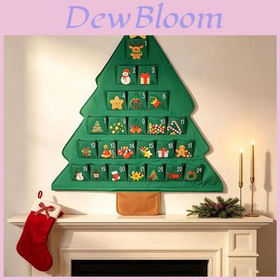 Christmas Tree Shape Storage Bag With 24 Pockets For Wall Mounting And Dorm Organization