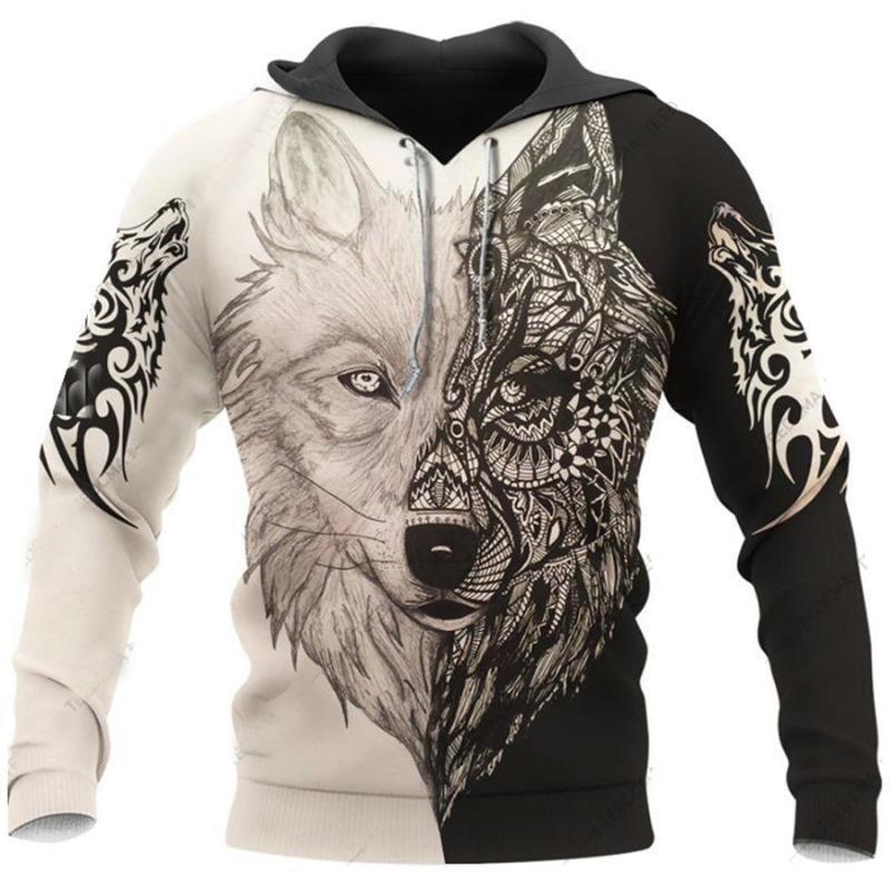 2026 New Hoodie 3d Viking Harajuku Print Pullover Men's Hooded Sweatshirt Oversized Vintage Male Clothing Fall Long Sleeve