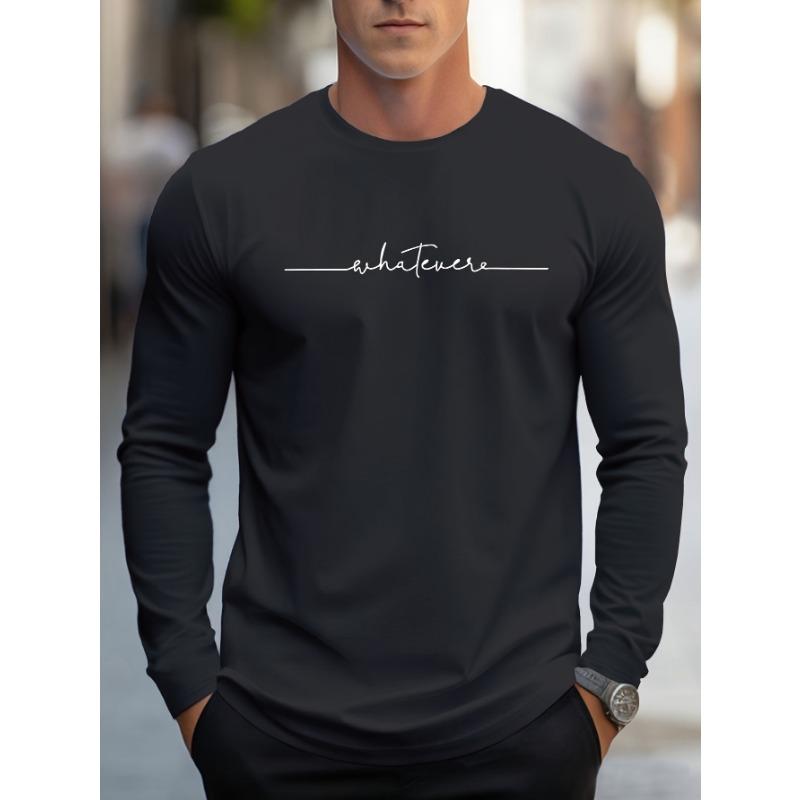 Autumn and Winter 100 Cotton Men's Top T-shirt Men's Long Sleeved Round Neck Loose Oversized T-shirt Top