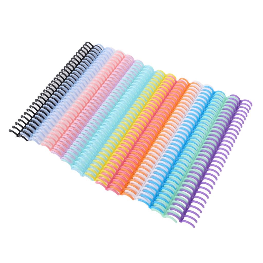 14Pcs 14 Colors Comb Binding Spines 150 Sheet Capacity 19mm X 30 Ring PP Plastic Binder Combs for