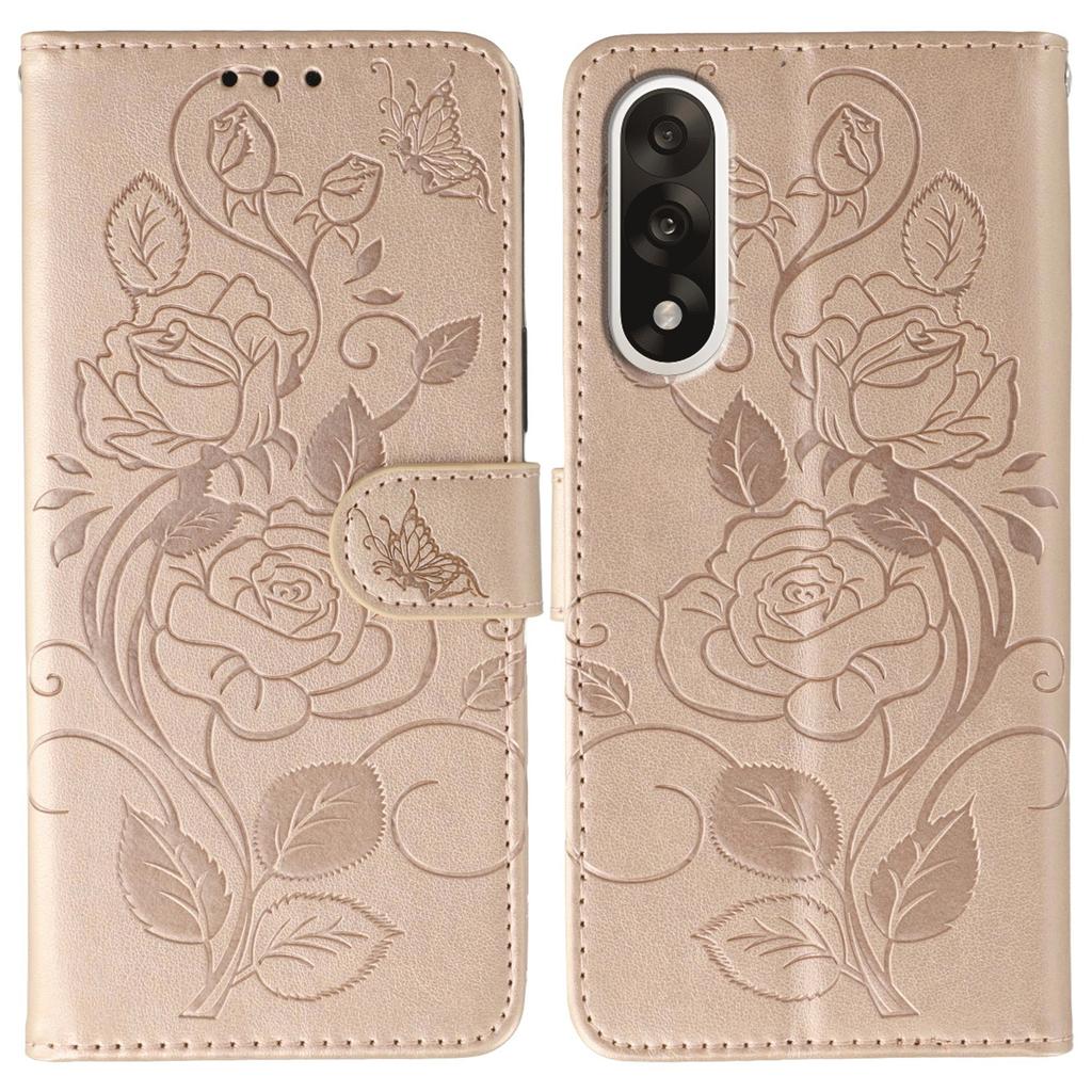 For OnePlus Ace 5 Ultra 5G/Nord 5 5G Case Wallet Stand Imprinted Rose Butterfly PU Leather Phone Cover