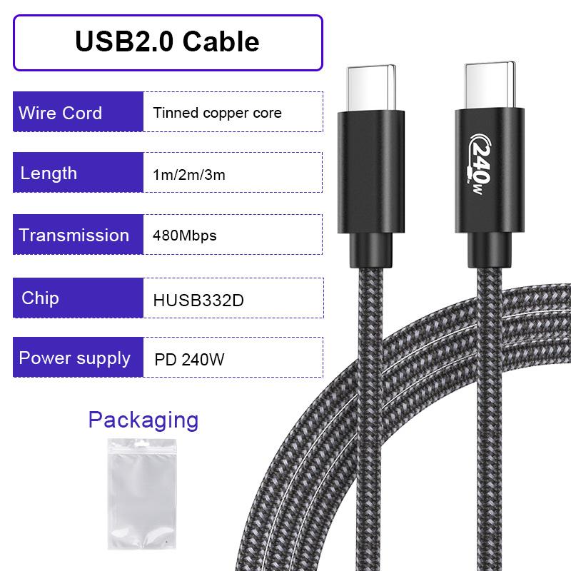 ULT-unite OEM Usb-C Pd 240W Usb C Super Fast Data Charging Cable Universal Usb Data Cable Type C China Manufacturer 3 m чёрный
