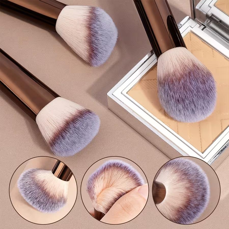 13pcs Makeup Brushes with 1pc Makeup Sponge Puff and Makeup Bag Multi-functional Makeup Tools Foundation Brushes Powder