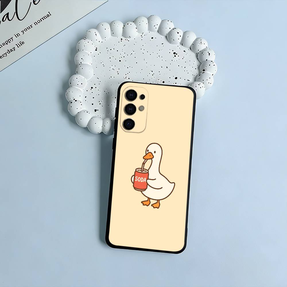 F-Funny Duck Soft Silicone Case for Samsung S25, S24, S21, S22, S23, S30, Ultra, S20, Plus, FE, Lite-Black