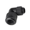 PC Water Cooling Two Touch Fitting G1 4 Thread 90 Degrees Elbow Connector for 14MM Tube Black
