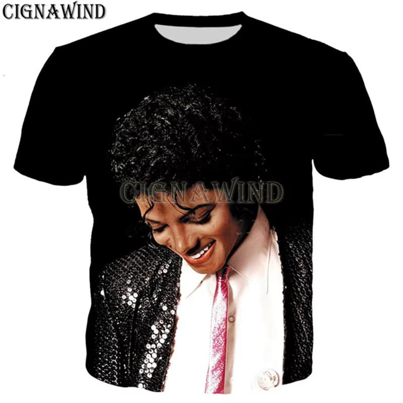Camiseta Fresca Hombre/Mujer Cantante Michael Jackson Camiseta Estampada 3D Casual Estilo Harajuku Ropa de Calle Tops