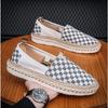 New Shoes for Men Canvas Casual Shoes Summer Breathable Plaid Slip-on Loafers Street Fashion Flat Fisherman Shoes