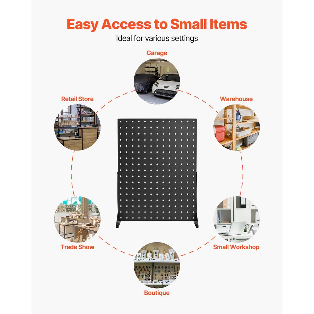 SucceBuy 4 st Hålplatta Displayställ 17x13 tum Bordsmodell Stål Hålplatta Panel Tillbehörshylla Organizer för Livsmedelsbutik Smyckesbutik