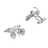Electroplated Silver Metal Bicycle Shaped Cufflinks Men's French Shirt