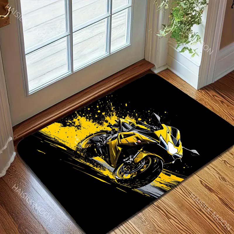 Motorcycle Racing Art Pattern Carpet for Living Room Bedroom Sofa Creative Doormat Home Decor Area Rug Non-slip Mat