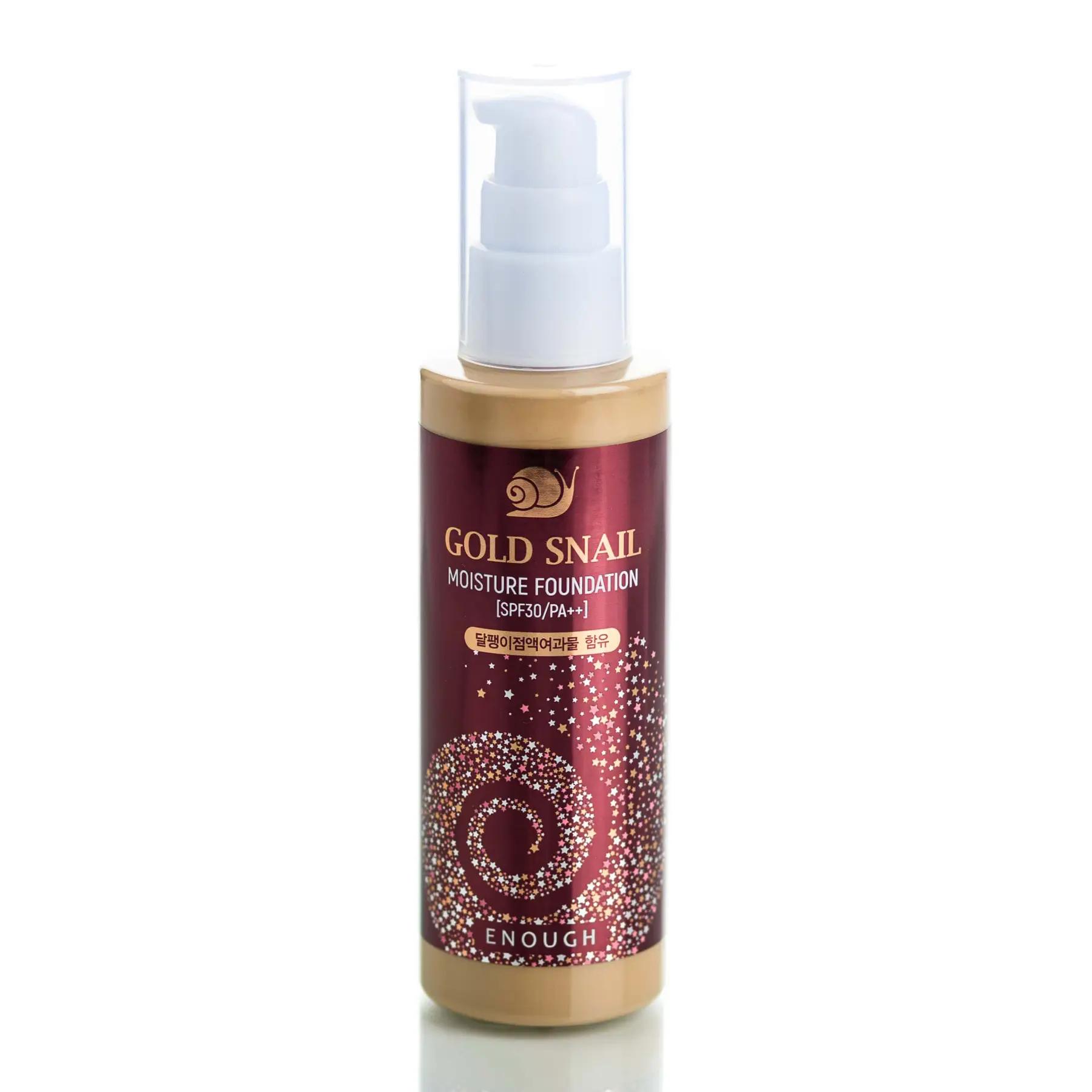 

Омолоджуючий тональний крем для обличчя Муцин равлики Gold Snail Moisture Foundation SPF30 PA++ (21) Enough 100 мл