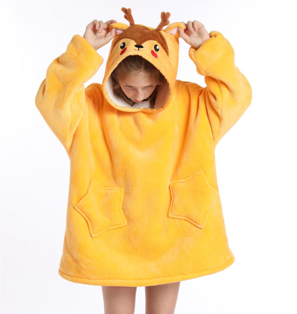 Autumn and Winter Sports and Leisure Warm TV Blanket Senior Children's Plush Comfortable Soft Bathrobe Warm Fluffy Robe