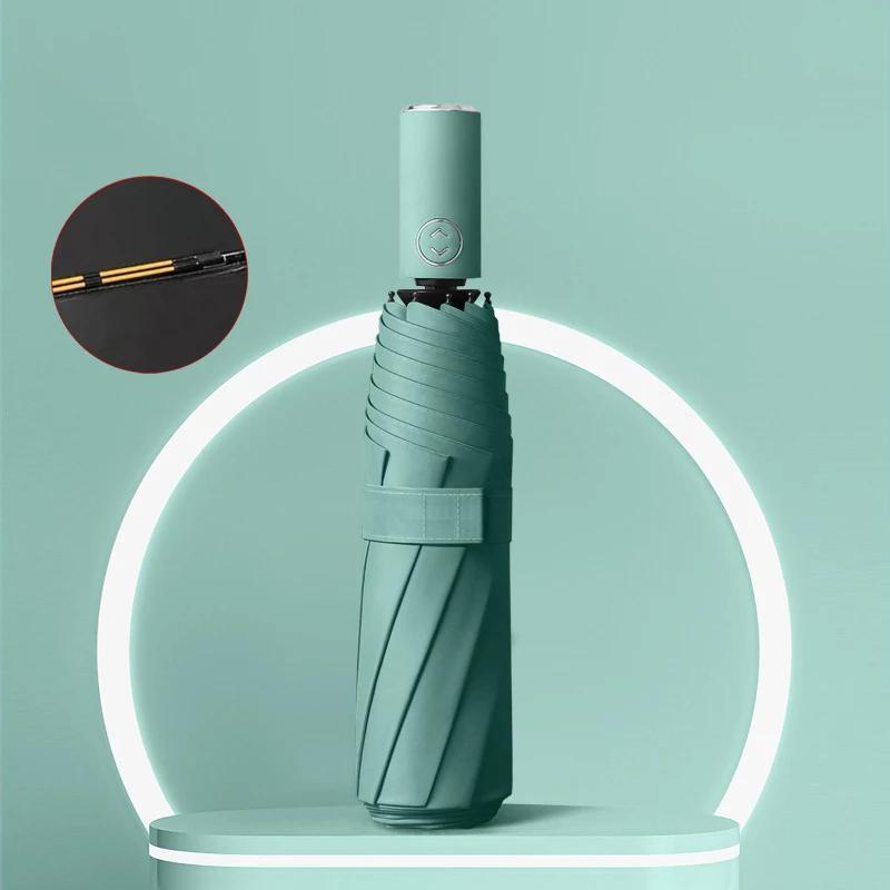 Automatyczny parasol przeciwdeszczowy i przeciwsłoneczny duży składany parasol przeciwsłoneczny Uv na zewnątrz parasol podróżny odporna na wiatr osłona przeciwsłoneczna zarówno dla słonecznych, jak i deszczowych mężczyzn