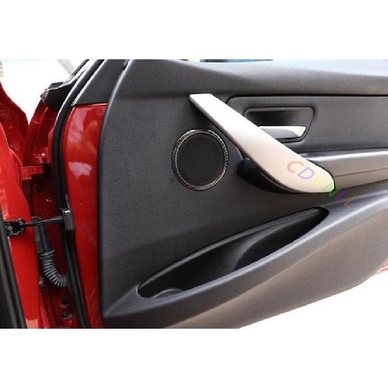 For BMW 3 4 Series GT 2013-2019 Real Carbon Fiber Inner Door Speaker Frame Trim