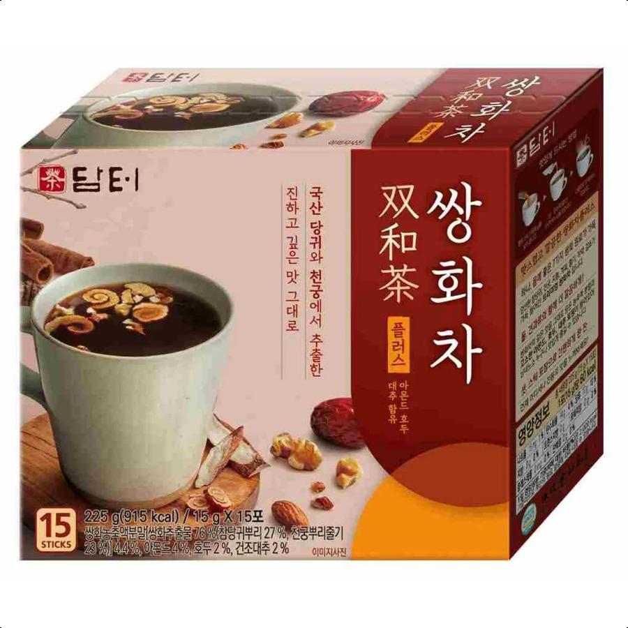 Damtuh Ssanghwa Tea Plus (Black Herbal Tea) 15 Sticks Black Herbal Tea