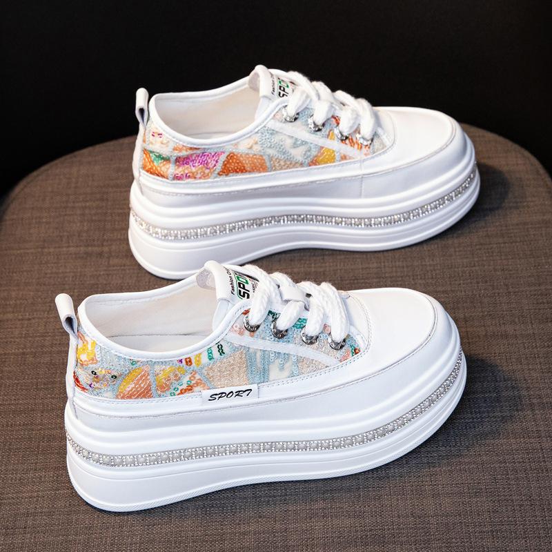 8cm Women Sandals Platform Wedge Summer Shoes Mesh Sneaker Lace-up Mules Shoes Slides Women Slippers Breathable Zapatos De Mujer