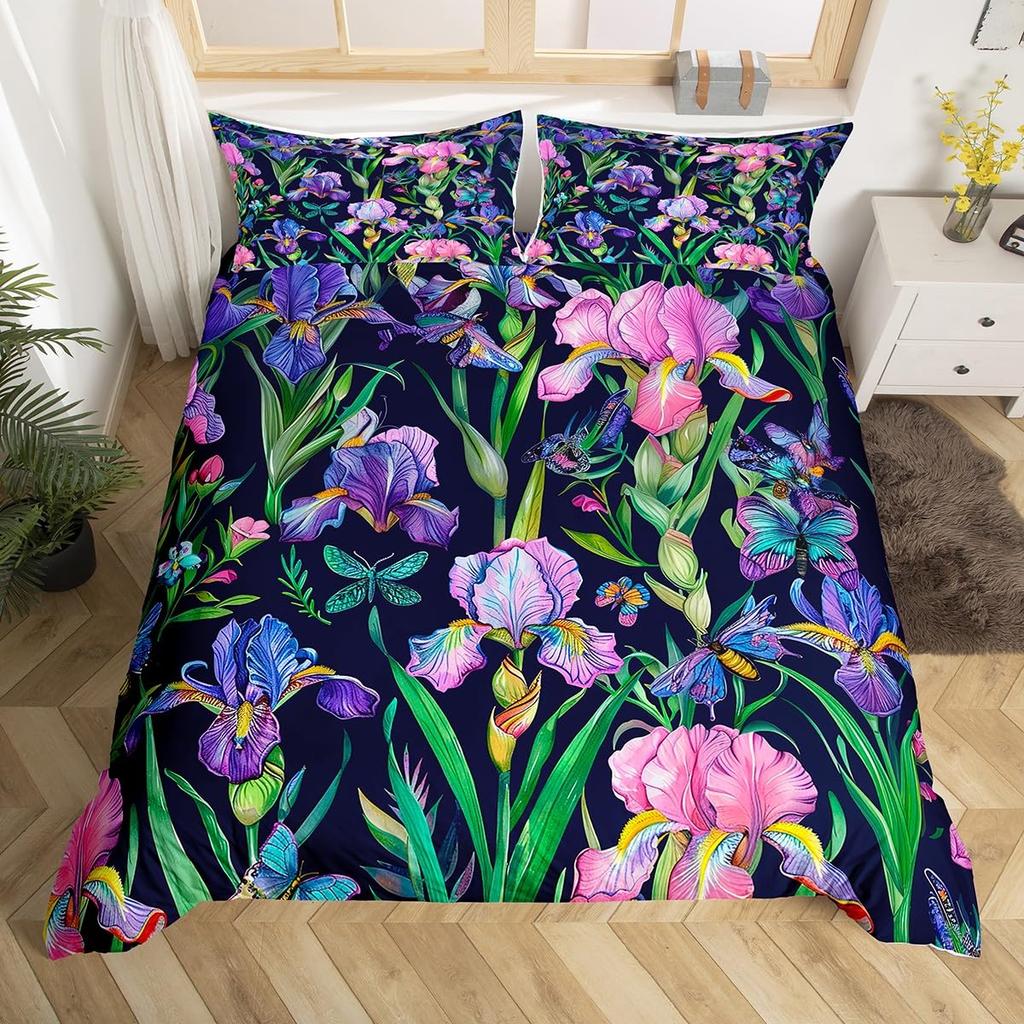 Schmetterling Bettwäsche Set Blau Schmetterlinge Bettwäsche Set Mädchen Fliegender Schmetterling Bettdecke Bezug Tier Steppdeckenbezug mit 2 Kissenbezügen