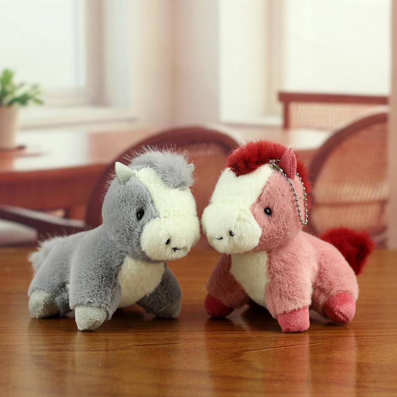 1Pcs Simulation Pony Pendant Cute Little Horse Doll Keychain Anime Stuffed Plush Toy For Children'S Birthday Christmas Gift