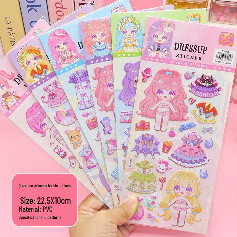 Cross-Border Multi-Style Cute Cartoon Bubble Stickers for Kids