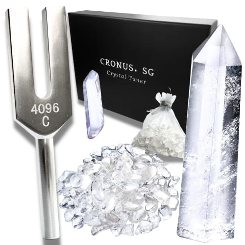 

CRON [Fortune Teller Supervised] Tuning Fork Crystal Tuner, 4096hz, Natural Quartz, 6-Piece Set, Includes Video Explanation by the Supervisor, Oracle