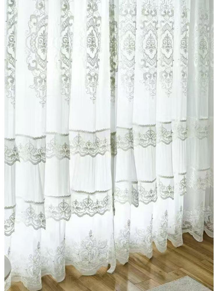 European Curtain Embroidery Living Room Bedroom Balcony Transparent Curtain Curtain Window Screen
