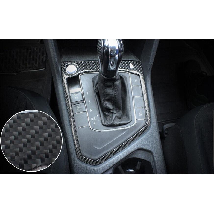 Central Console Gear Shift Trim For Volkswagen Tiguan 17-2021 Real Carbon Fiber